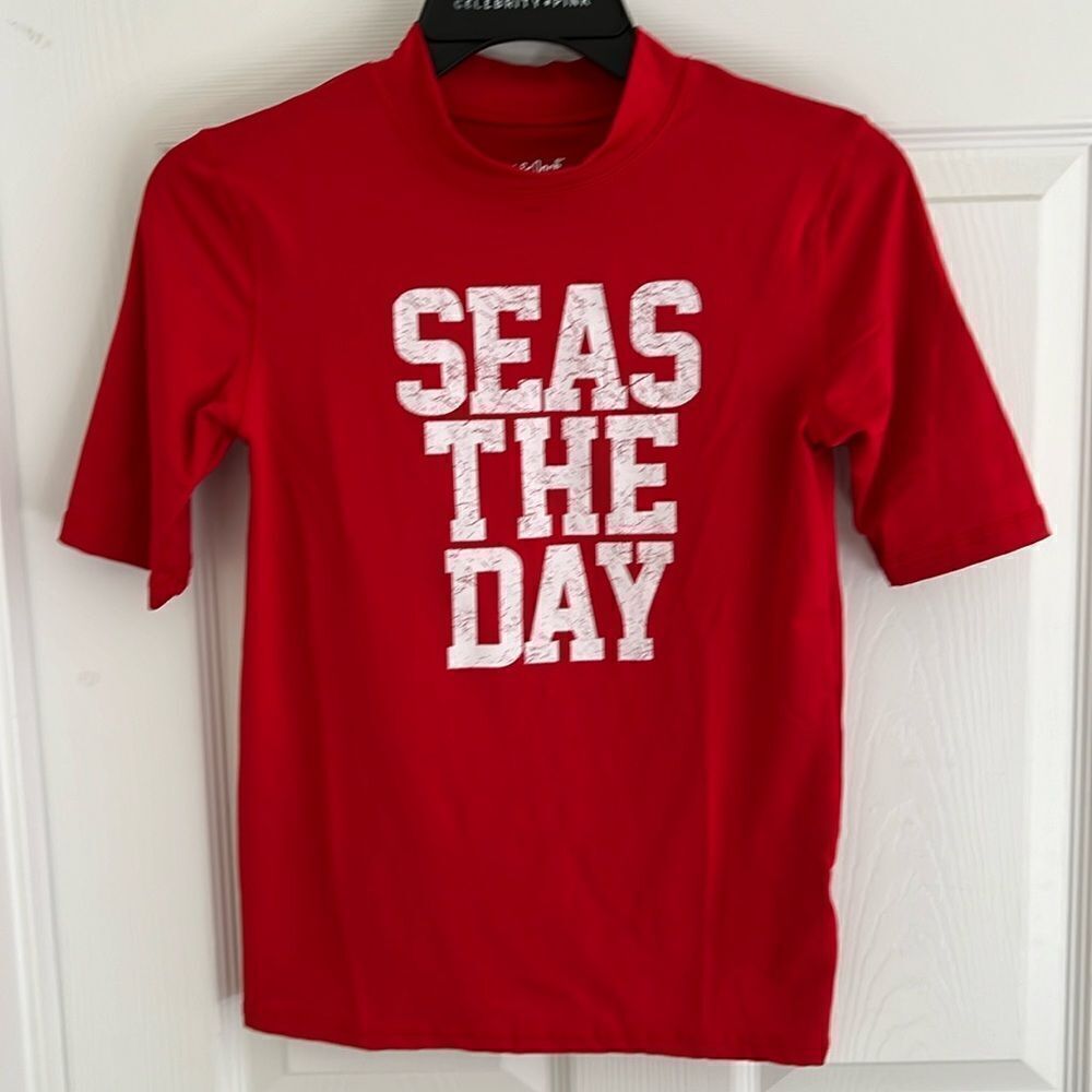 Cat & Jack size large (12/14) red rash guard.